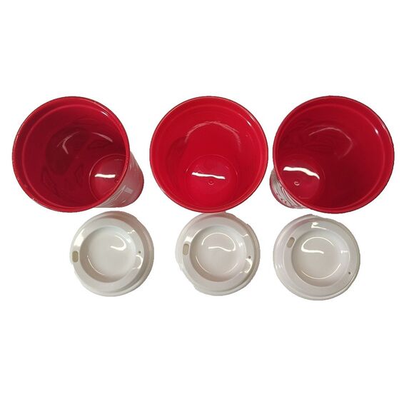 Starbucks Reusable Holiday Tumblers Red Set of 3 2013/23/24 Christmas Cup 16 Oz - Picture 6 of 10